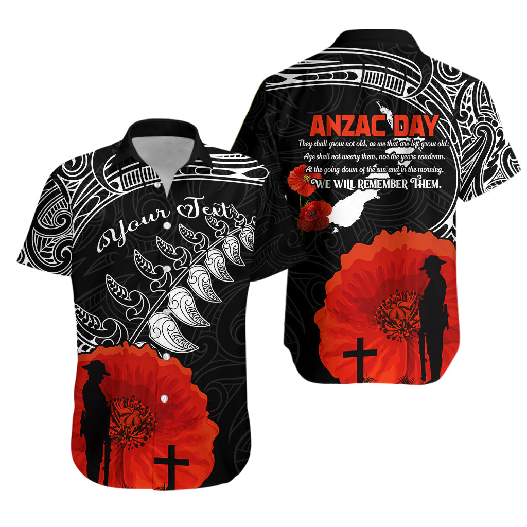 Custom Personalised New Zealand Anzac 2022 Hawaiian Shirt Maori Mix Fern Poppy