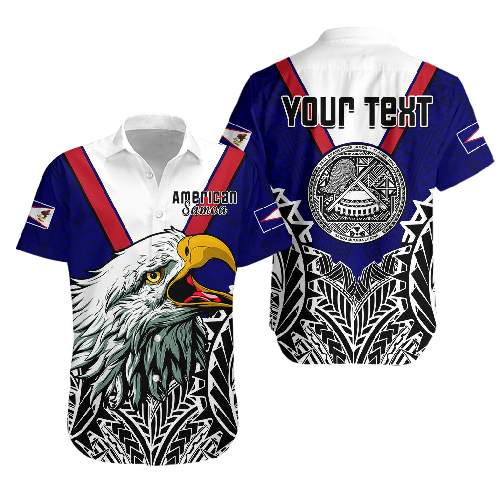 Custom Personalised American Samoa Hawaiian Shirt Bald Eagle Mix Polynesian