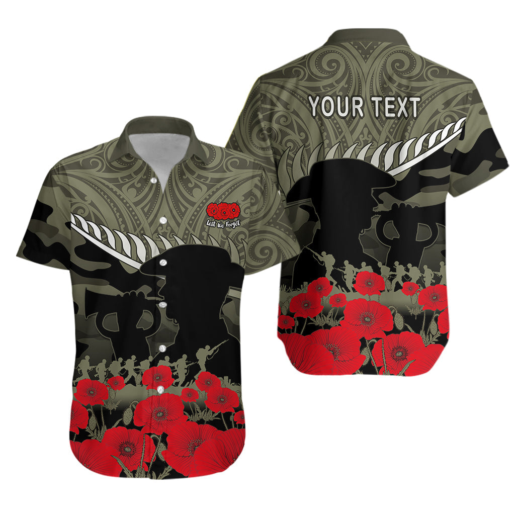 Custom Personalised New Zealand ANZAC 2022 Hawaiian Shirt Maori Camouflage