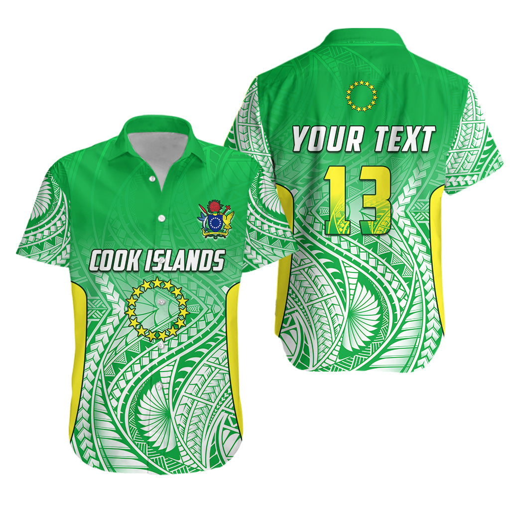 Custom Text and Number Cook Islands Hawaiian Shirt Pattern Be Unique