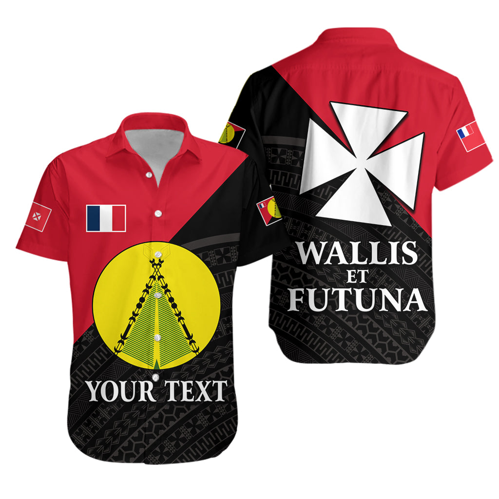 Custom Personalised Sigave Chiefdom Wallis et Futuna Hawaiian Shirt Polynesian Pattern and Flag
