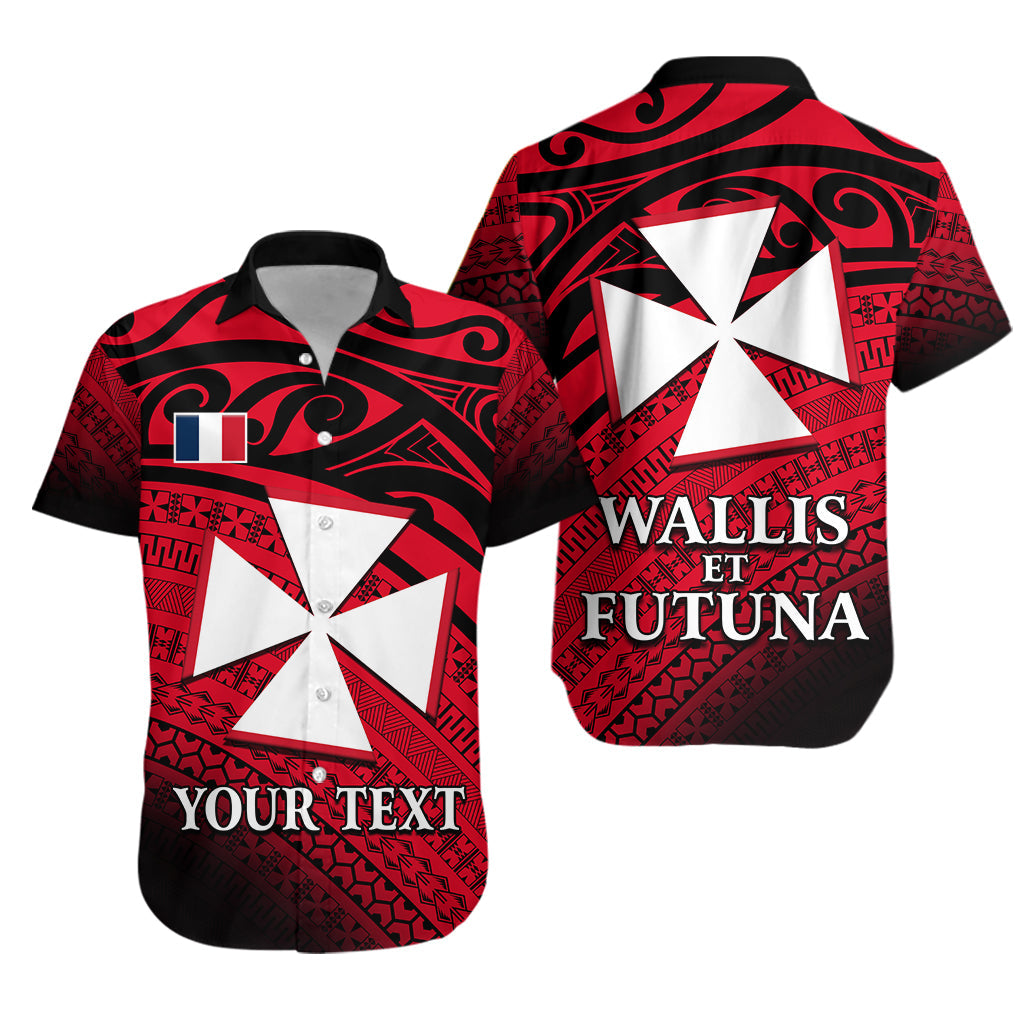 Custom Personalised Uvea Chiefdom Wallis et Futuna Hawaiian Shirt Polynesian Pattern and Flag