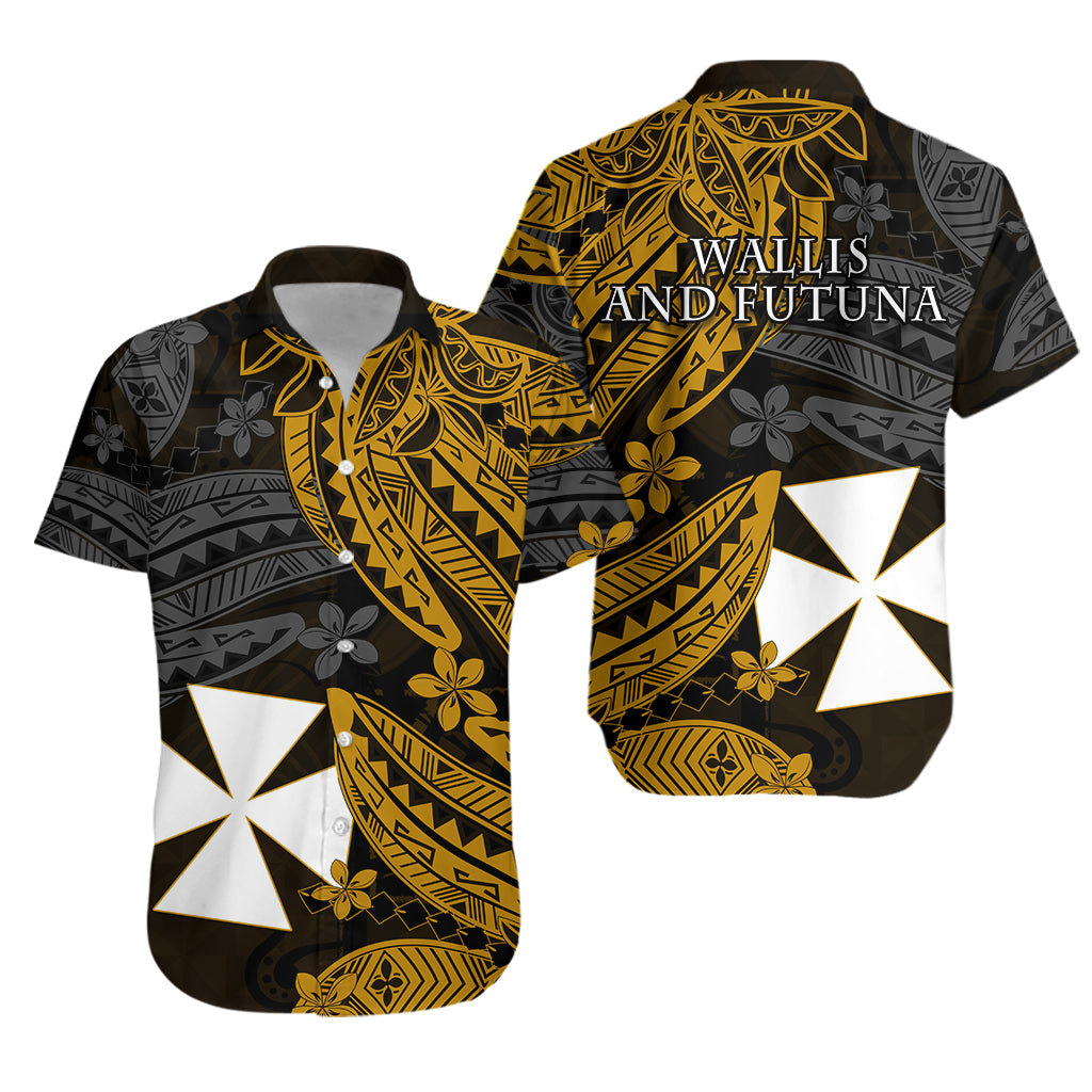 Wallis and Futuna Hawaiian Shirt Enjoy Polynesian Flowers Version Gold