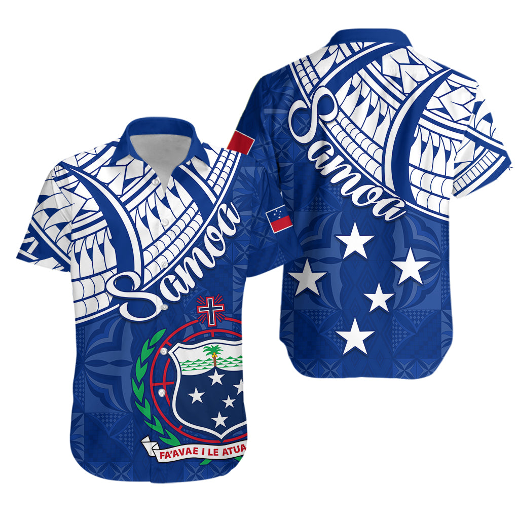 Samoa Siapo Hawaiian Shirt Sporty Mix Barkcloth Panel