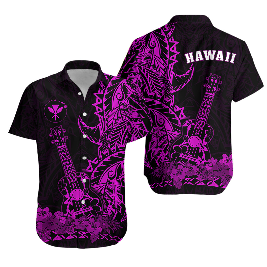 Hawaii Polynesian Hawaiian Shirt Ukulele Purple