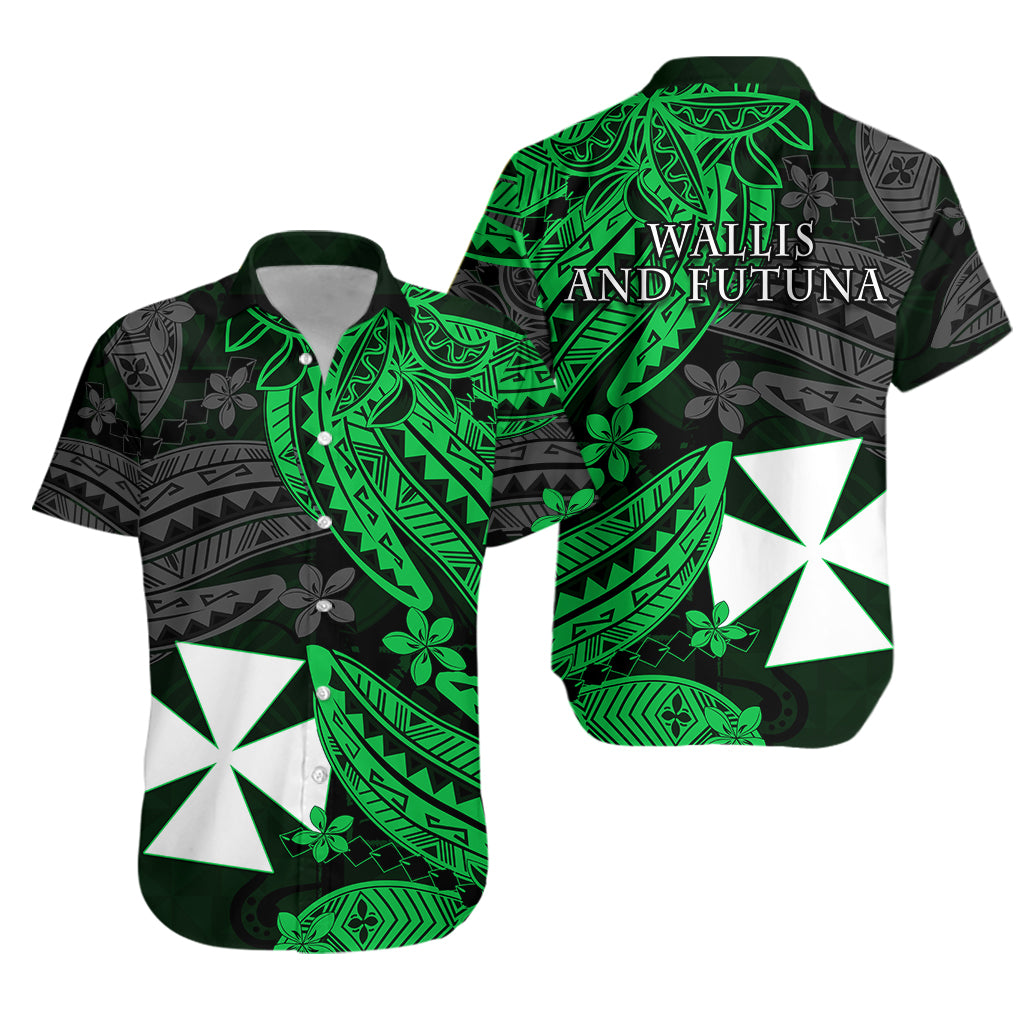 Wallis and Futuna Hawaiian Shirt Enjoy Polynesian Flowers Version Green