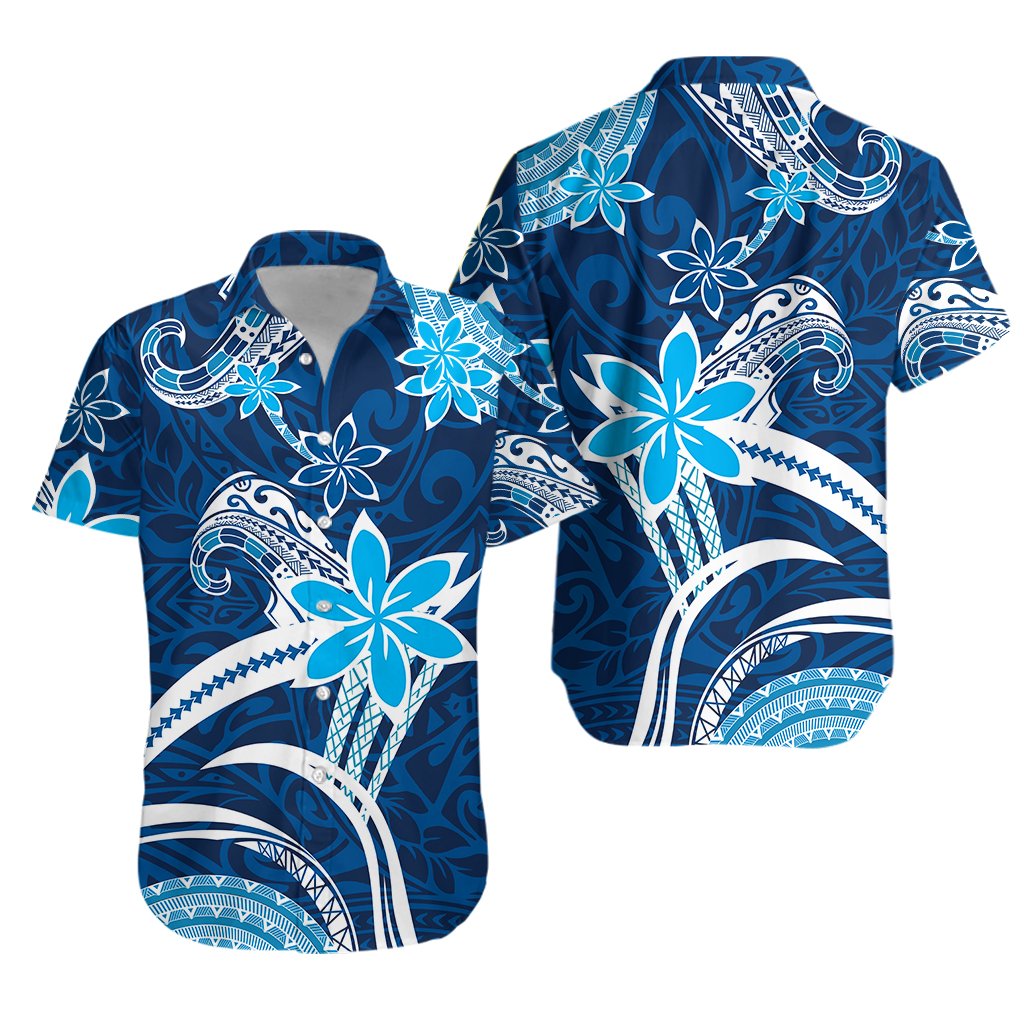 Hawaii Flowers Wave Tribal Pattern Hawaiian Shirt