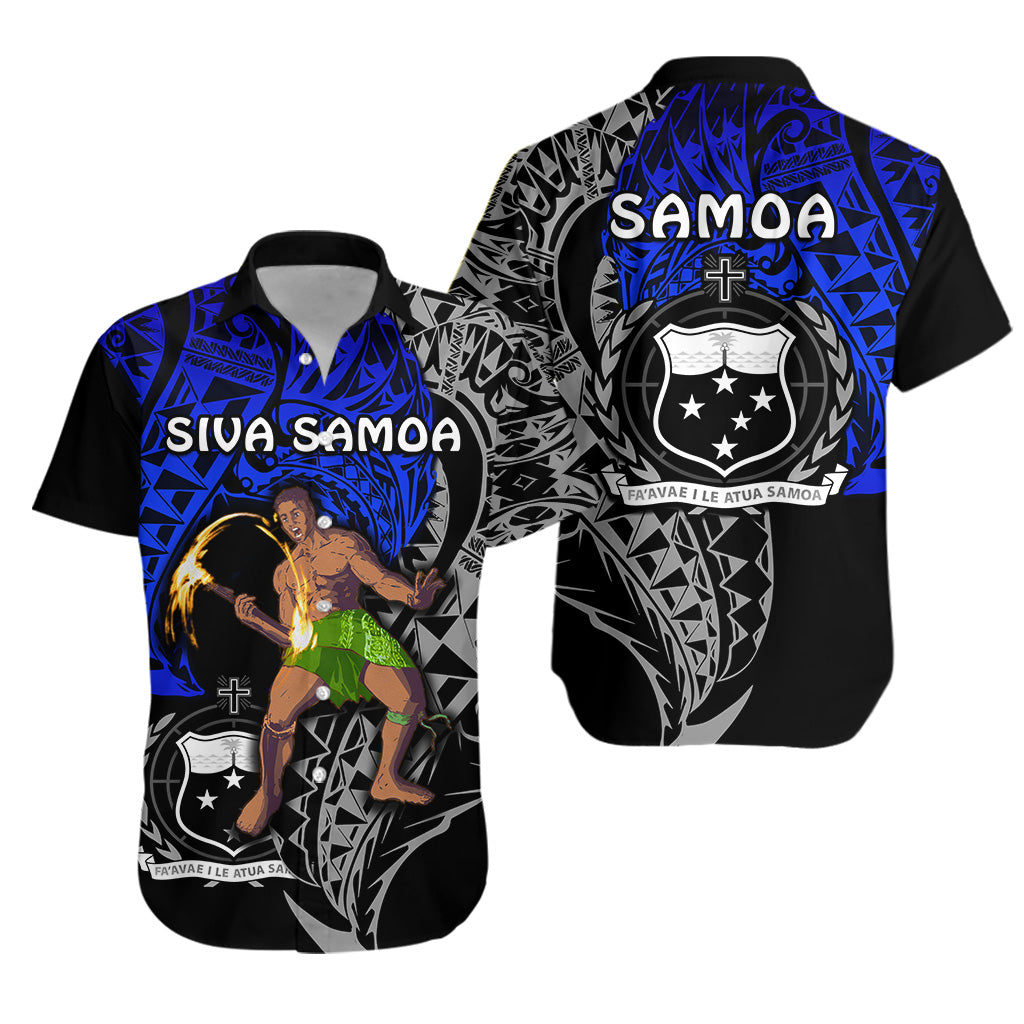 Siva Samoa Hawaiian Shirt Samoan Dance Mix Blue Polynesian
