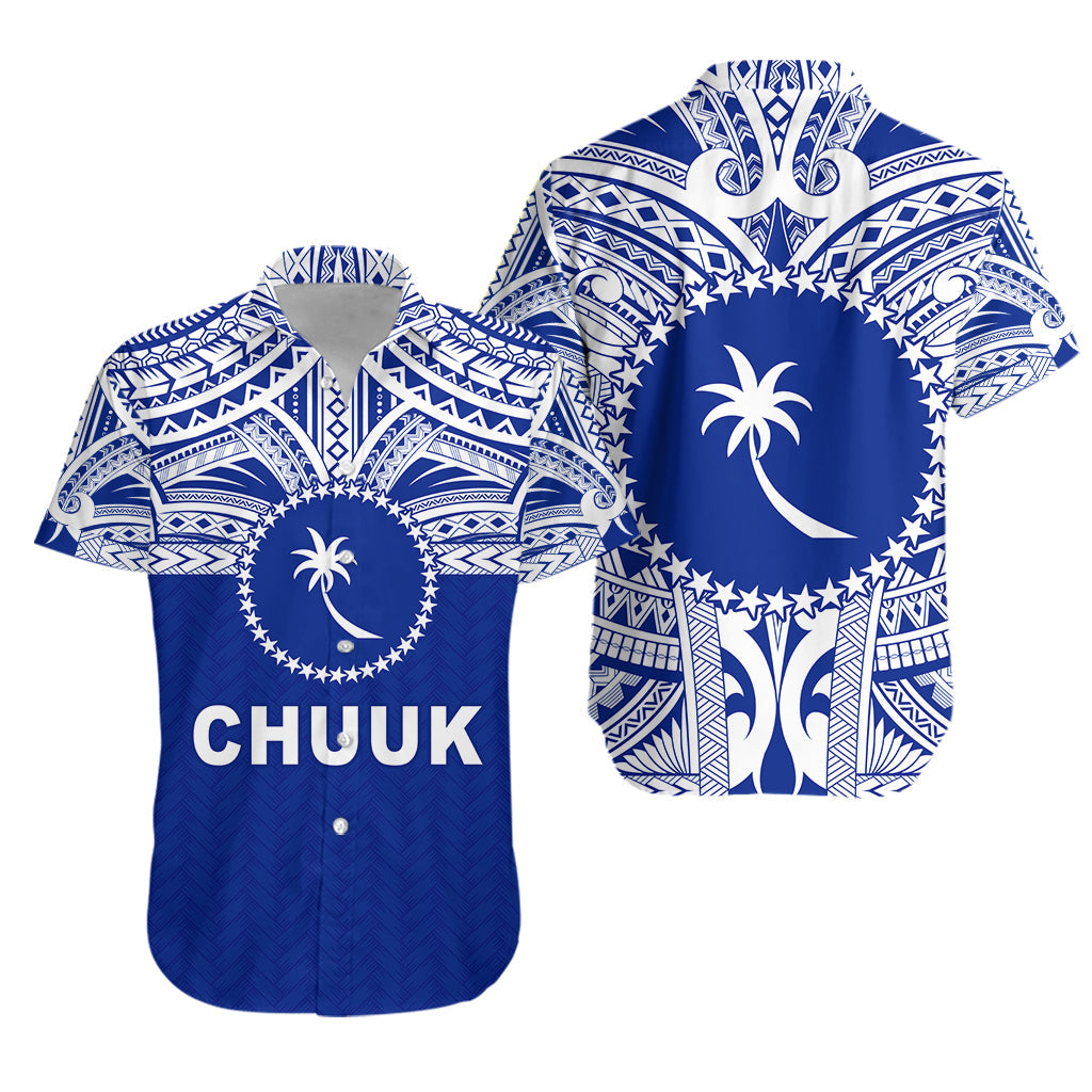 Chuuk Flag Hawaiian Shirt Micronesia Style Blue