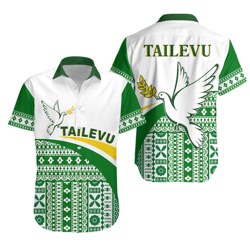 Tailevu Rugby Hawaiian Shirt Fiji Rugby Tapa Pattern White