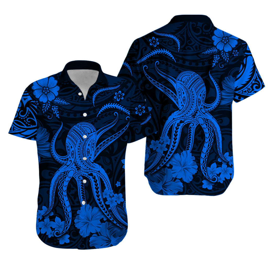 Hawaii Hawaiian Shirt Polynesia Blue Octopus