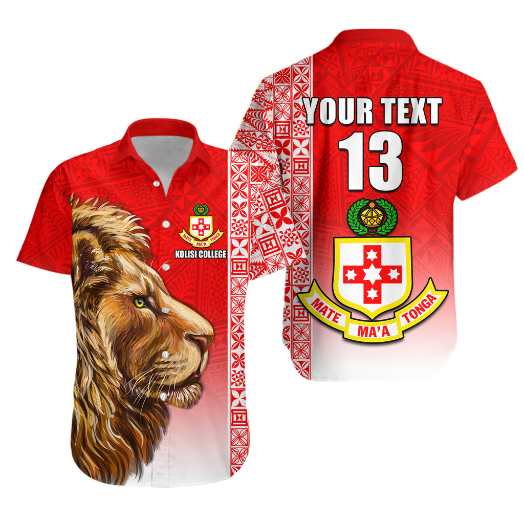 Custom Text and Number Kolisi Tonga College Atele Hawaiian Shirt Home of the Lions