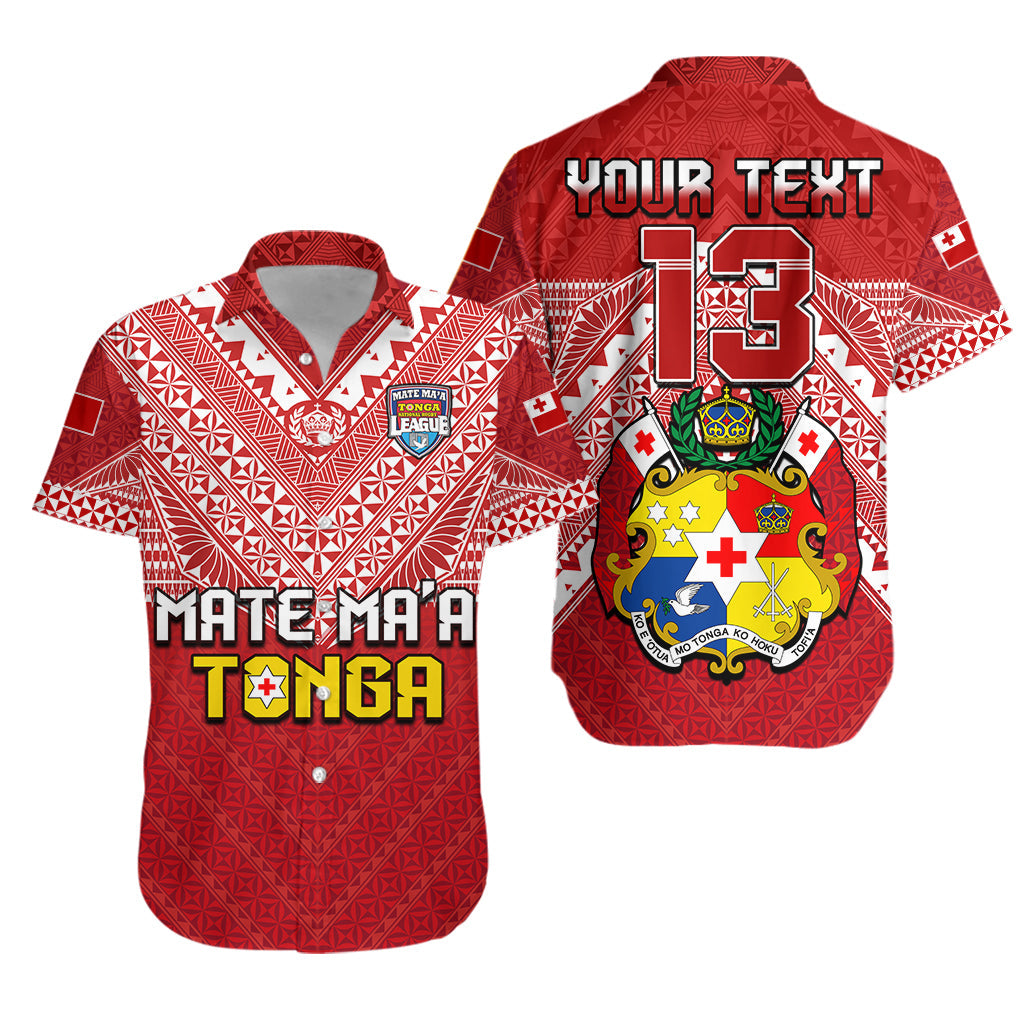 Custom Text and Number Tonga Rugby MMT Hawaiian Shirt Ngatu Mate Maa Tonga Special