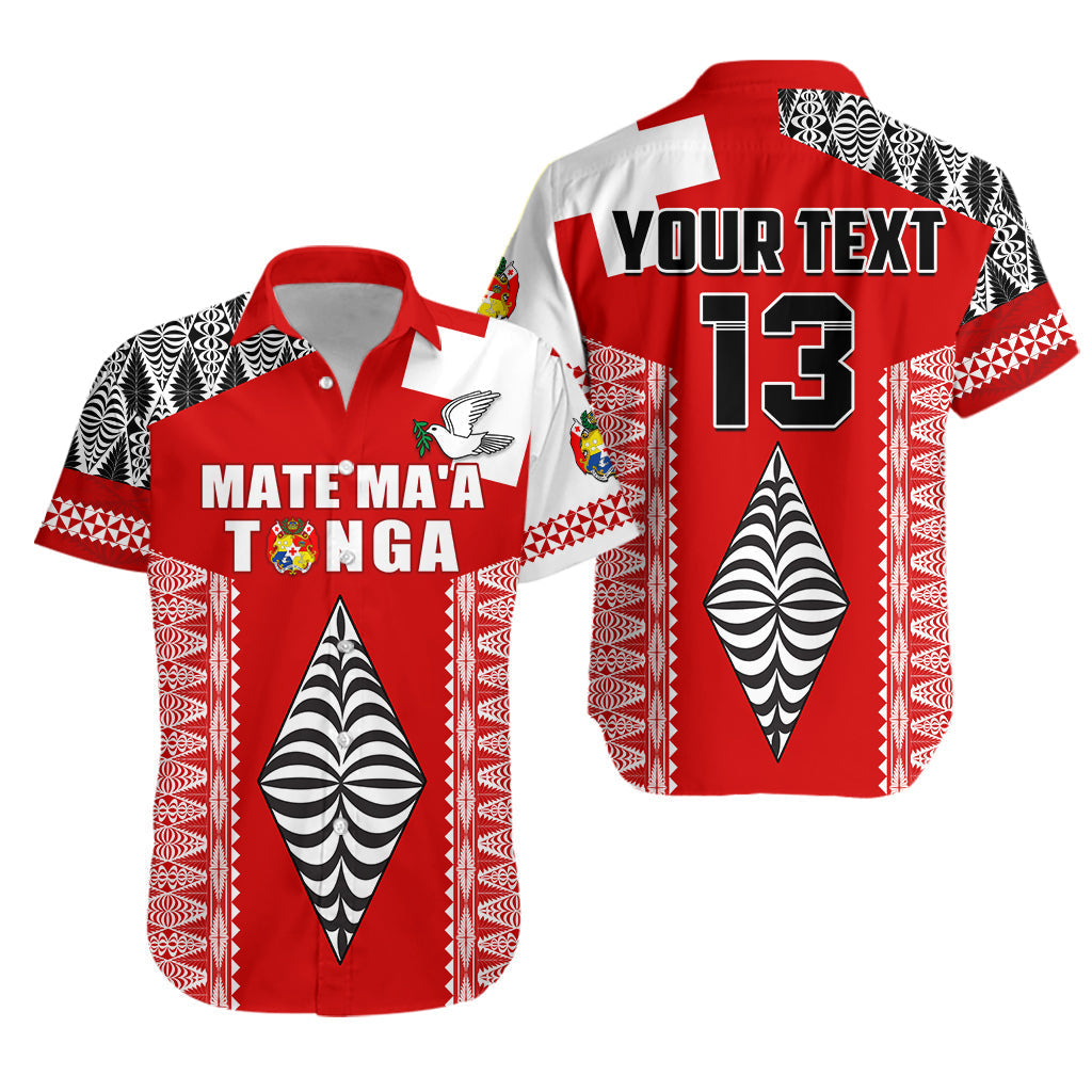 Custom Text and Number Tonga Rugby Hawaiian Shirt Kupesi Ngatu Mate Maa Tonga