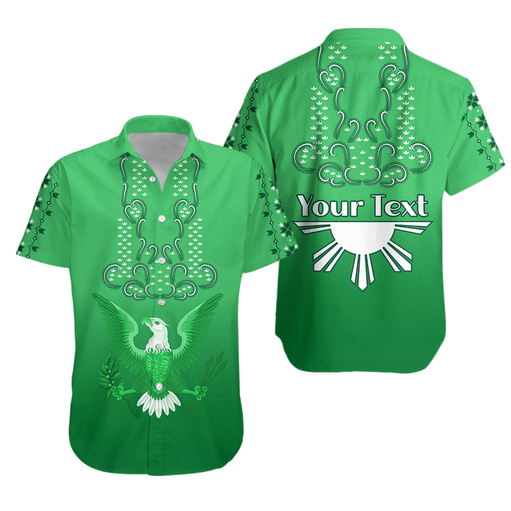 Custom Personalised Philippines Hawaiian Shirt Sun Filipino Green Barong