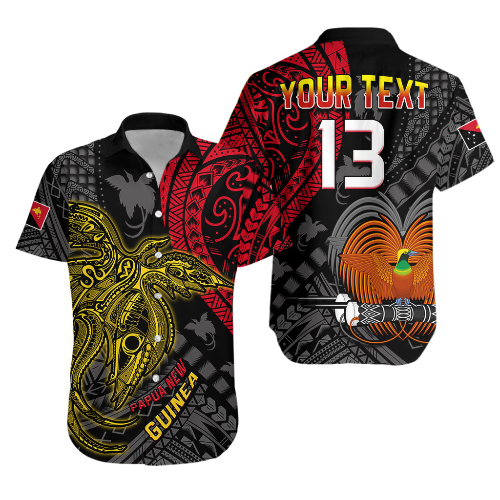 Custom Text and Number Papua New Guinea Hawaiian Shirt Raggiana Birds Of Paradise Happy 47th Independence Day