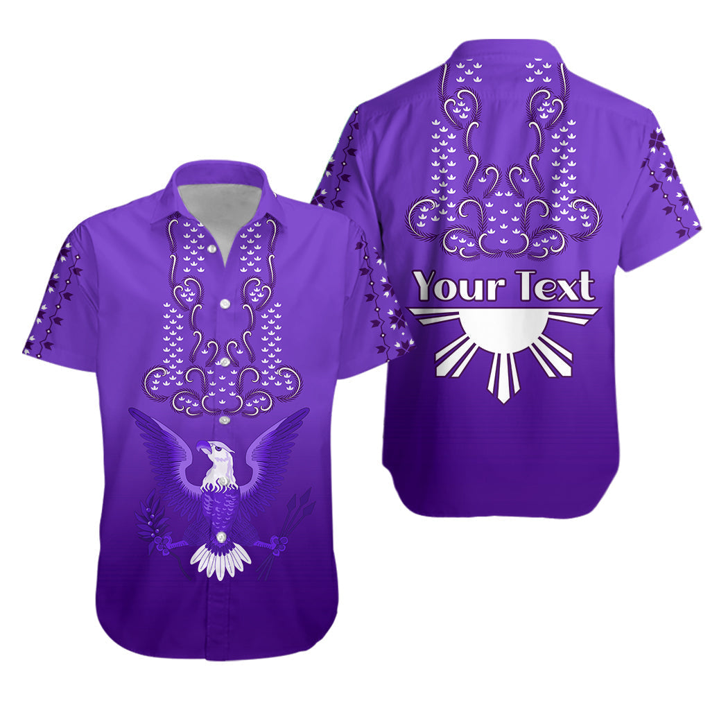 Custom Personalised Philippines Hawaiian Shirt Sun Filipino Purple Barong
