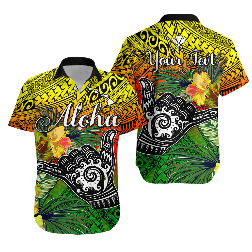Custom Personalised The Shaka Hawaii Hawaiian Shirt Tropical Flowers Reggae Version
