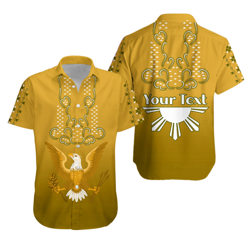 Custom Personalised Philippines Hawaiian Shirt Sun Filipino Gold Barong