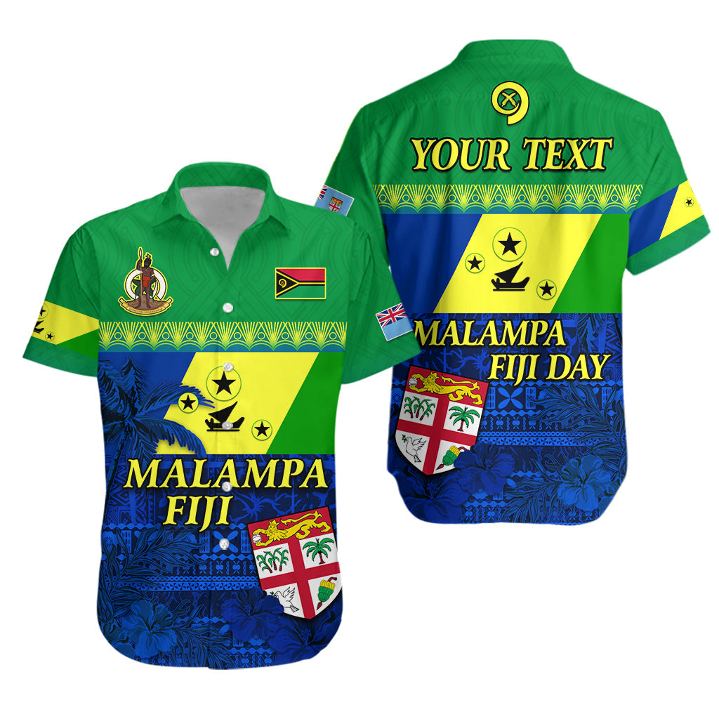 Custom Personalised Malampa Fiji Day Hawaiian Shirt Vanuatu Polynesia mix Flowers