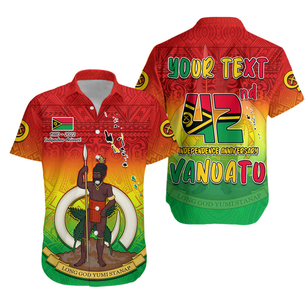 Custom Personalised Vanuatu Independence Day Hawaiian Shirt 42nd Anniversary Yumi Yumi Yumi