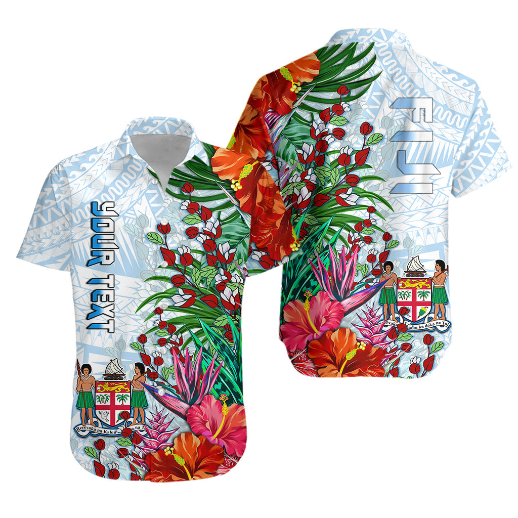 Custom Personalised Fiji Hawaiian Shirt Proud Fijian Tapa mix Tagimoucia Flowers