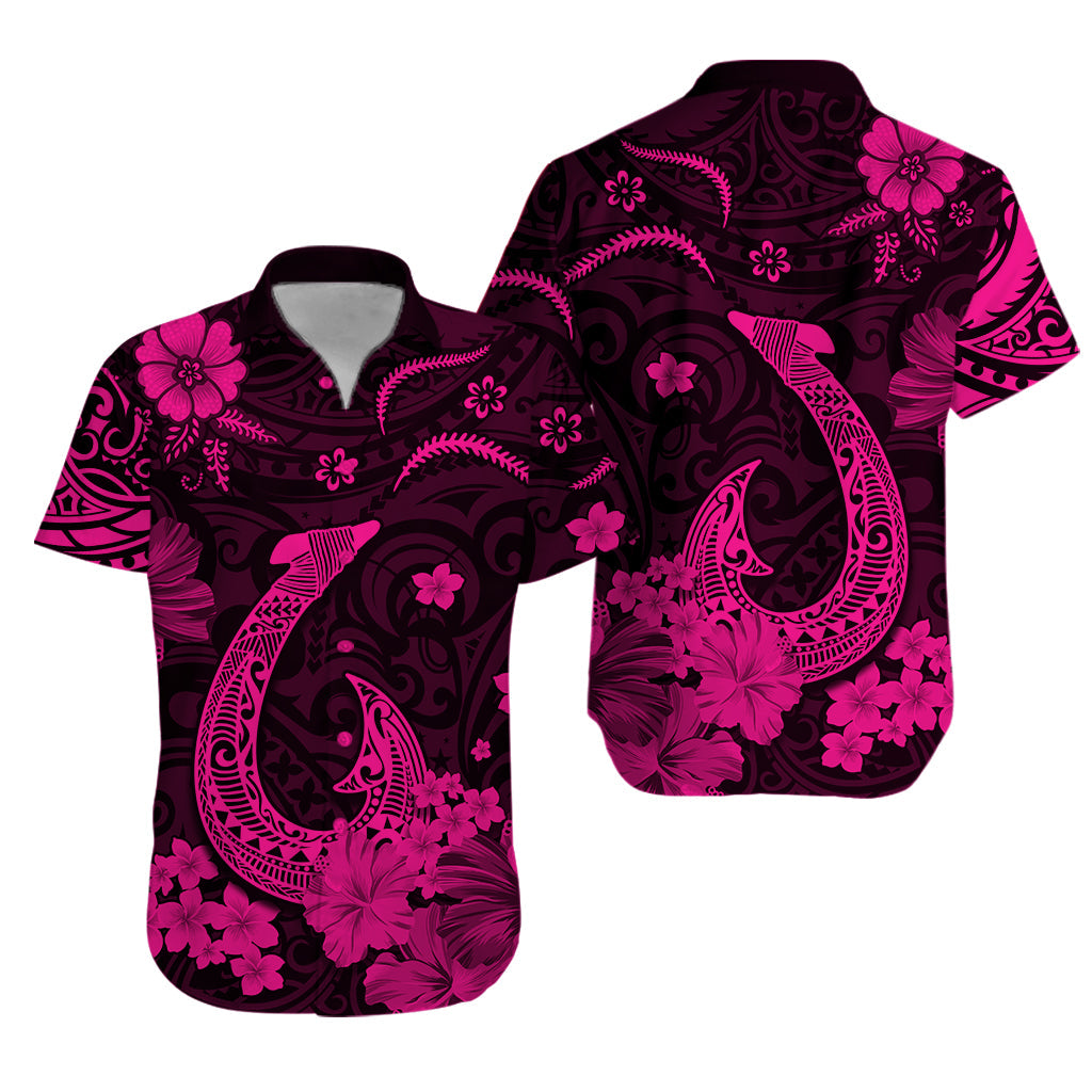 Hawaii Hawaiian Shirt Polynesia Pink Fish Hook