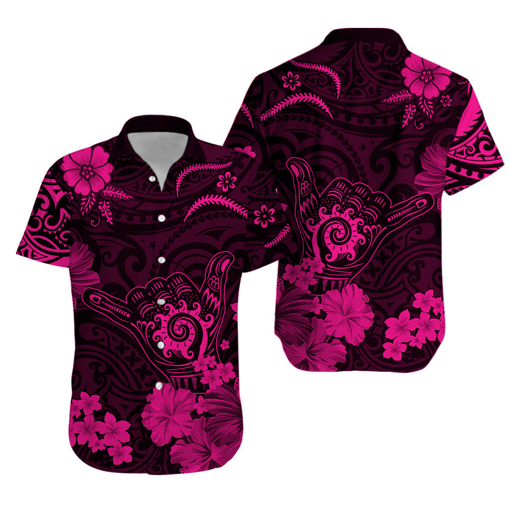 Hawaii Hawaiian Shirt Polynesia Pink Cool Shaka Sign