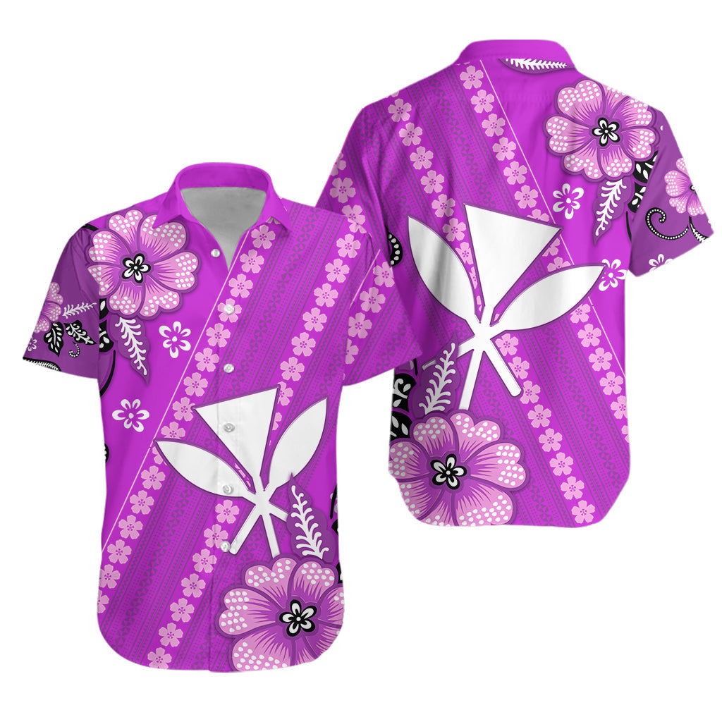 Hawaii Hawaiian Shirt Kakau Tribal Purple Batik Floral Ver.01