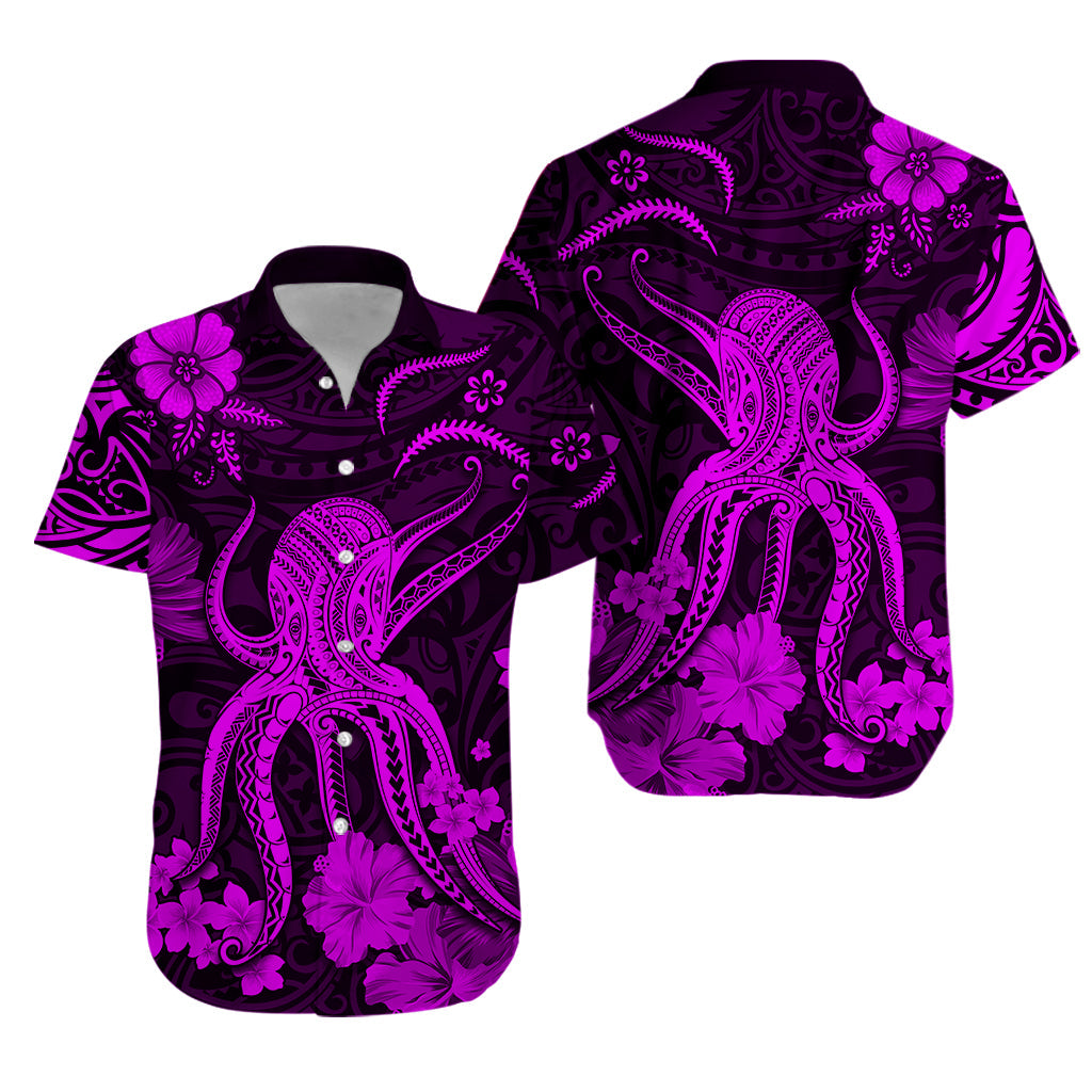 Hawaii Hawaiian Shirt Polynesia Purple Octopus