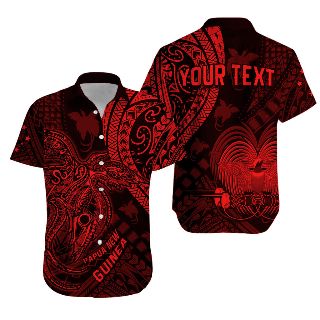 Custom Personalised Papua New Guinea Hawaiian Shirt Raggiana Birds Of Paradise Red