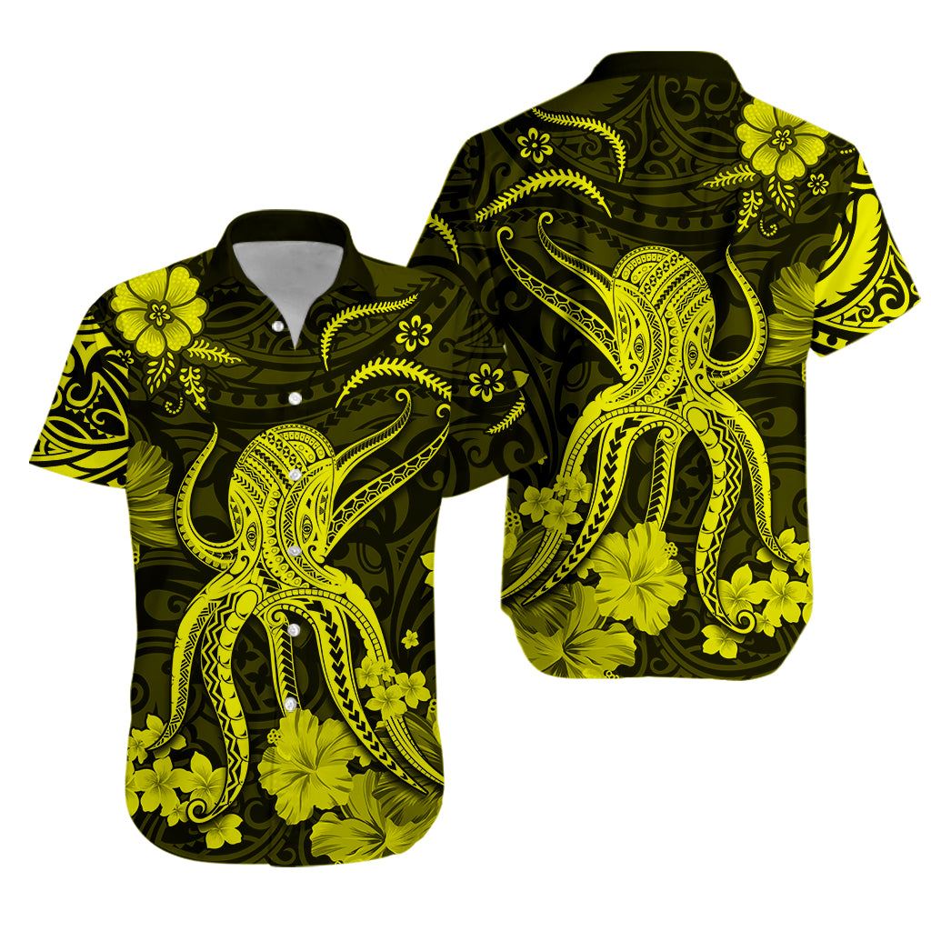Hawaii Hawaiian Shirt Polynesia Yellow Octopus