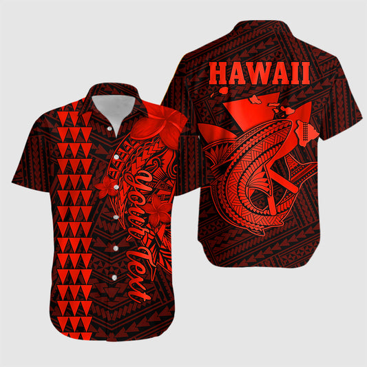 custom-personalised-hawaii-combo-dress-and-hawaiian-shirt-kakau-kanaka-maoli-combine-polynesian-shark-ver06
