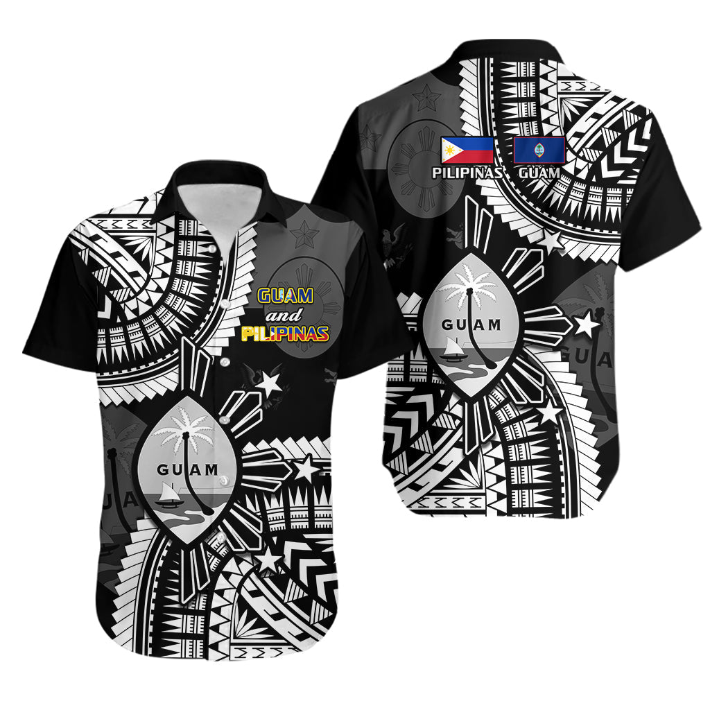 Guam and Philippines Hawaiian Shirt Guaman Filipinas Together Black