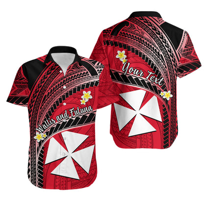 (Custom Personalised) Matching Clothes For Couples Wallis And Futuna Combo Dress And Hawaiian Shirt Plumeria Flowers With Red Polynesian Pattern