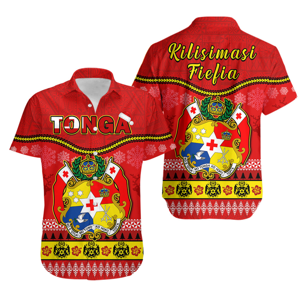 Tonga Christmas Hawaiian Shirt Tongan Ngatu Kilisimasi Fiefia