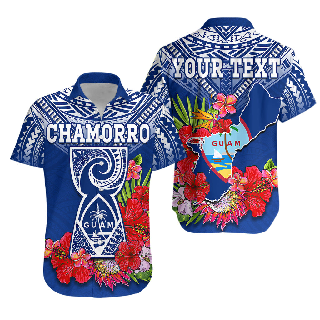 (Custom Personalised) Guam Chamorro Matching Outfit For Couple Combo Dress And Shirt Guaman Latte Stone Tropical Flowers Blue Version