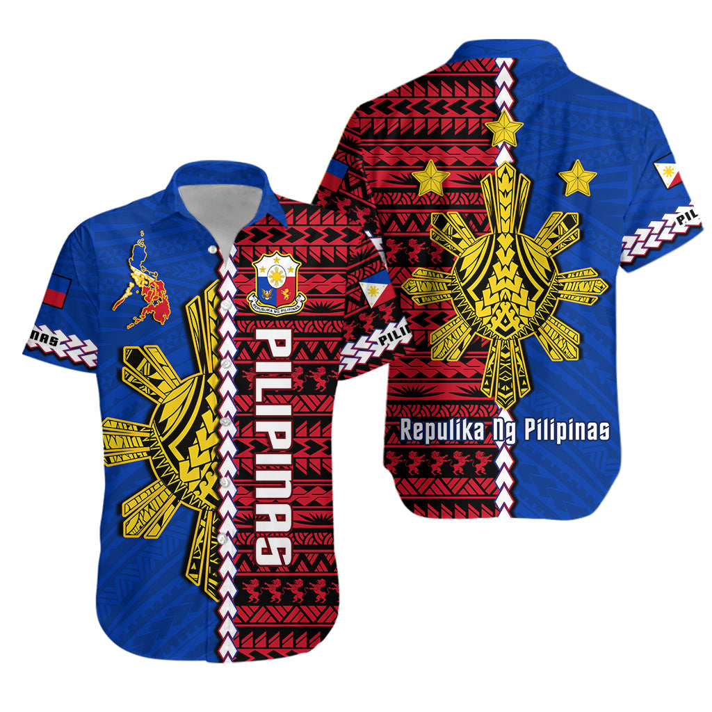 Philippines Hawaiian Shirt Pilipinas Sun Mix Polynesian Pattern