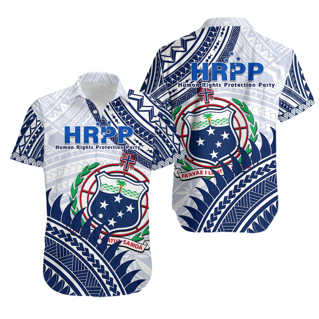HRPP Samoa Hawaiian Shirt Samoan Coat Of Arms Polynesian Pattern