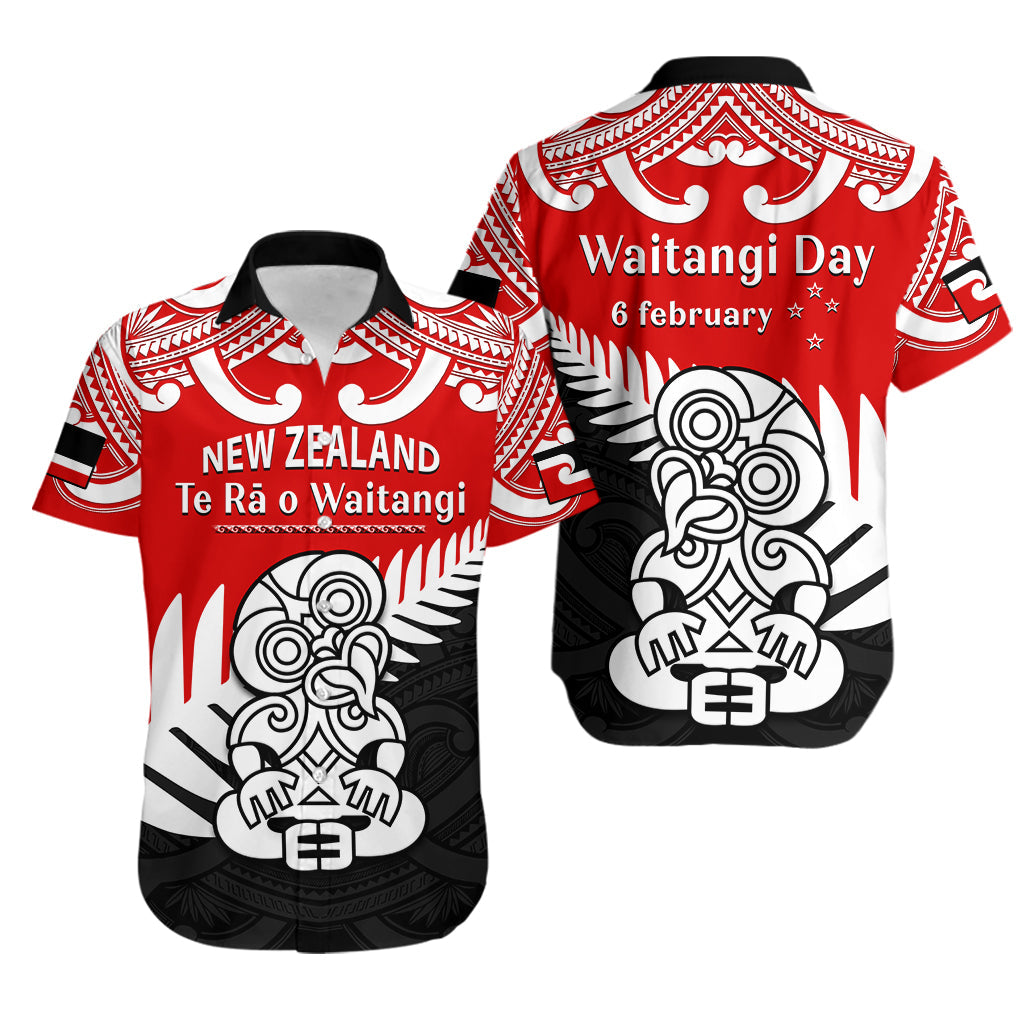 Waitangi Day Hawaiian Shirt Tino Rangatiratanga Flag With Tiki Maori Fern