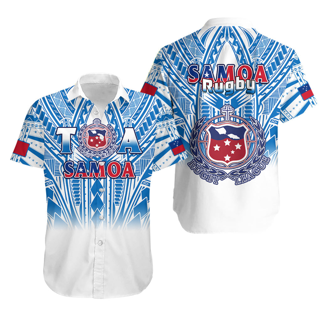 Samoa Rugby Samoa Hawaiian Shirt Toa Samoa Polynesian Pacific White Version