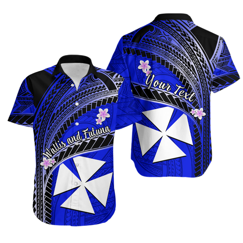 (Custom Personalised) Matching Outfits For Couples Wallis And Futuna Combo Dress And Hawaiian Shirt Plumeria Flowers With Blue Polynesian Pattern