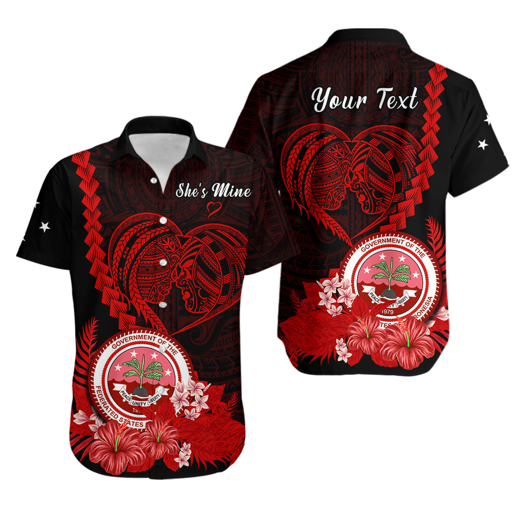 (Custom Personalised) FSM Valentine Couple Matching Outfit For Couple Combo Dress And Hawaiian Shirt Heart Love Tropical Flowers Red