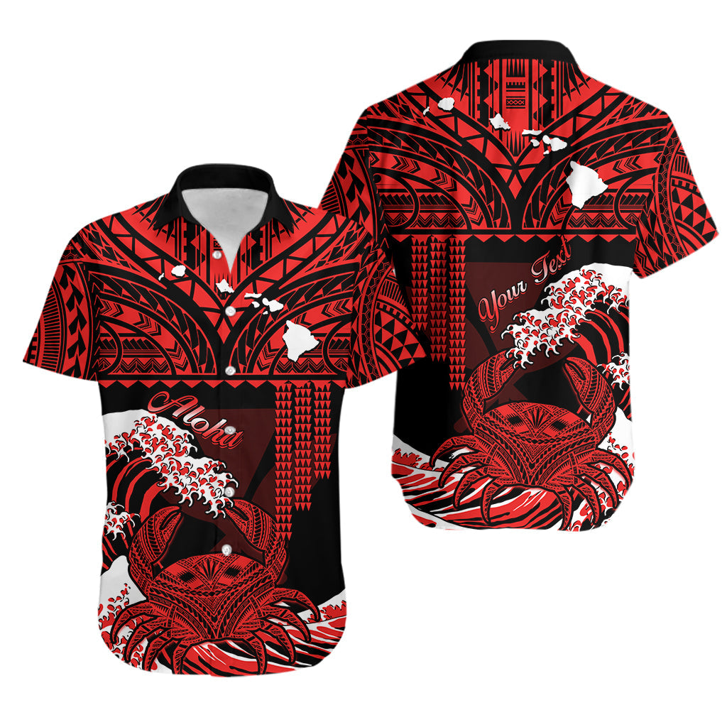 Custom Personalised Hawaii Hawaiian Shirt Kakau Polynesian Crab With Waves Ver.03