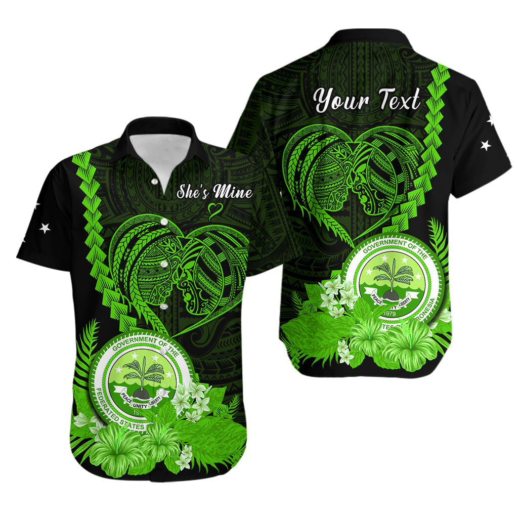 (Custom Personalised) FSM Valentine Couple Matching Outfit For Couple Combo Dress And Hawaiian Shirt Heart Love Tropical Flowers Green