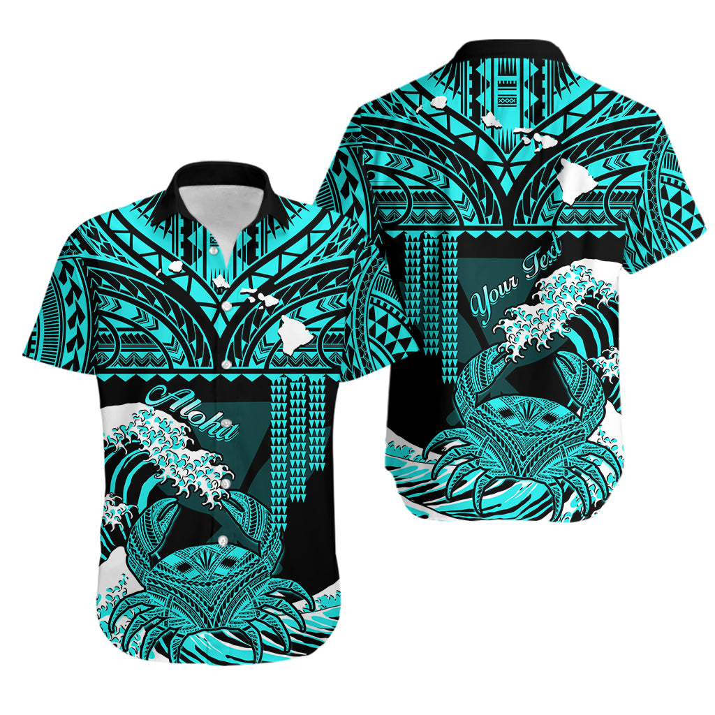 Custom Personalised Hawaii Hawaiian Shirt Kakau Polynesian Crab With Waves Ver.01