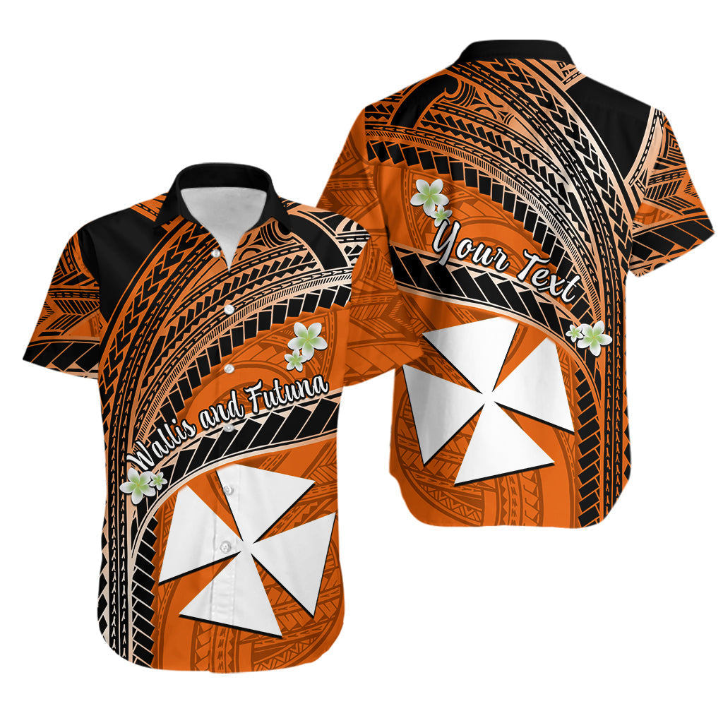 (Custom Personalised) Matching Clothes For Couples Wallis And Futuna Dress And Hawaiian Shirt Plumeria Flowers With Orange Polynesian Pattern