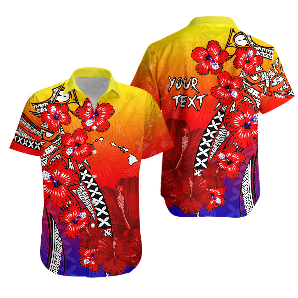 Custom Personalised Hawaii Hawaiian Shirt Polynesia Special Hibiscus and Map Mystical Ver.01