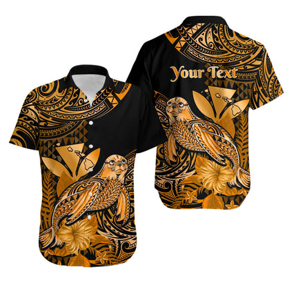 (Custom Personalised) Hawaii Matching Clothes For Couples Monk Seal Combo Dress And Hawaiian Shirt Kakau With Kanaka Gold