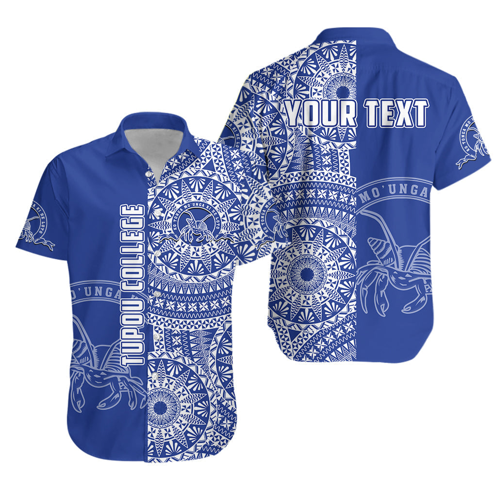 Custom Personalised Tupou Tonga College Hawaiian Shirt Tongan Ngatu Pattern